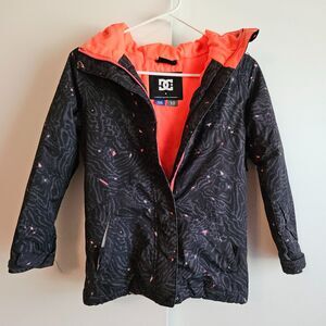 DC Youth Fuse Snowboard Jacket Caviar Black Print - Girl's Size 10